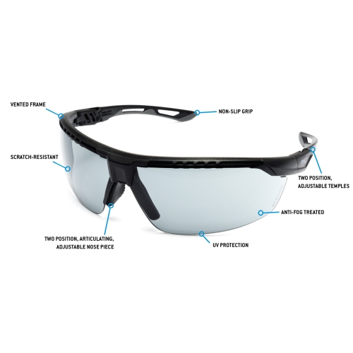 Захисні окуляри Pyramex Truflex (gray) Anti-Fog, cірі в чорно-сірій оправі