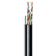 Кабель кручена пара ЗЗКМ (UTP мідь вуличний з тросом) Cat. 5e U/UTP РЕ steel cord 4x2x24 AWG (k) трос (70910181) бухта 500м.