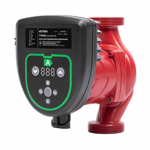 Насос циркуляційний енергозберігаючий 50-130Вт Hmax 8м Qmax 130л/хв Ø2″ 180мм + гайки Ø1¼″ WETRON (774364)