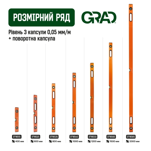 Рівень 3 капсули + поворотна капсула без ручок 40см GRAD (3718515)