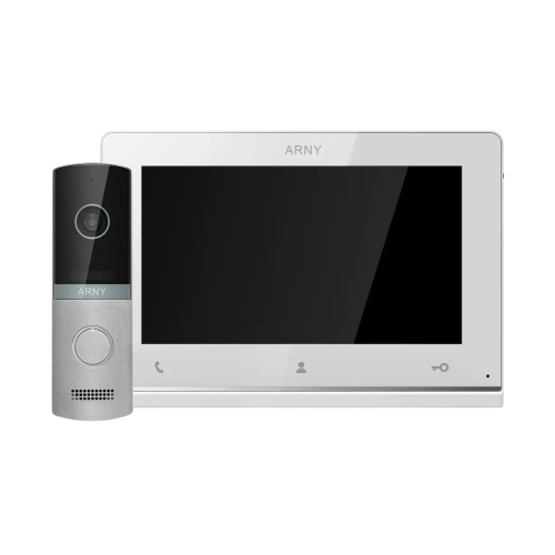Комплект відеодомофона мультиформатний ARNY AVD-7123 (AVD-710 2Мп 7'' TFT + AVP-NG230 2Мп 115°), White + Silver