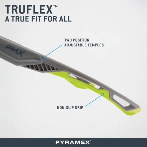 Захисні окуляри Pyramex Truflex Grey-Lime (indoor/outdoor mirror) Anti-Fog, дзеркальні напівтемні в сіро-лаймовій оправі