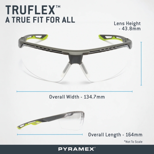 Захисні окуляри Pyramex Truflex Grey-Lime (indoor/outdoor mirror) Anti-Fog, дзеркальні напівтемні в сіро-лаймовій оправі