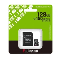  Карта пам`яті MicroSDXC 128GB UHS-I Class 10 Kingston Canvas Select Plus R150MB/s + SD-адаптер (SDCS3/128GB)